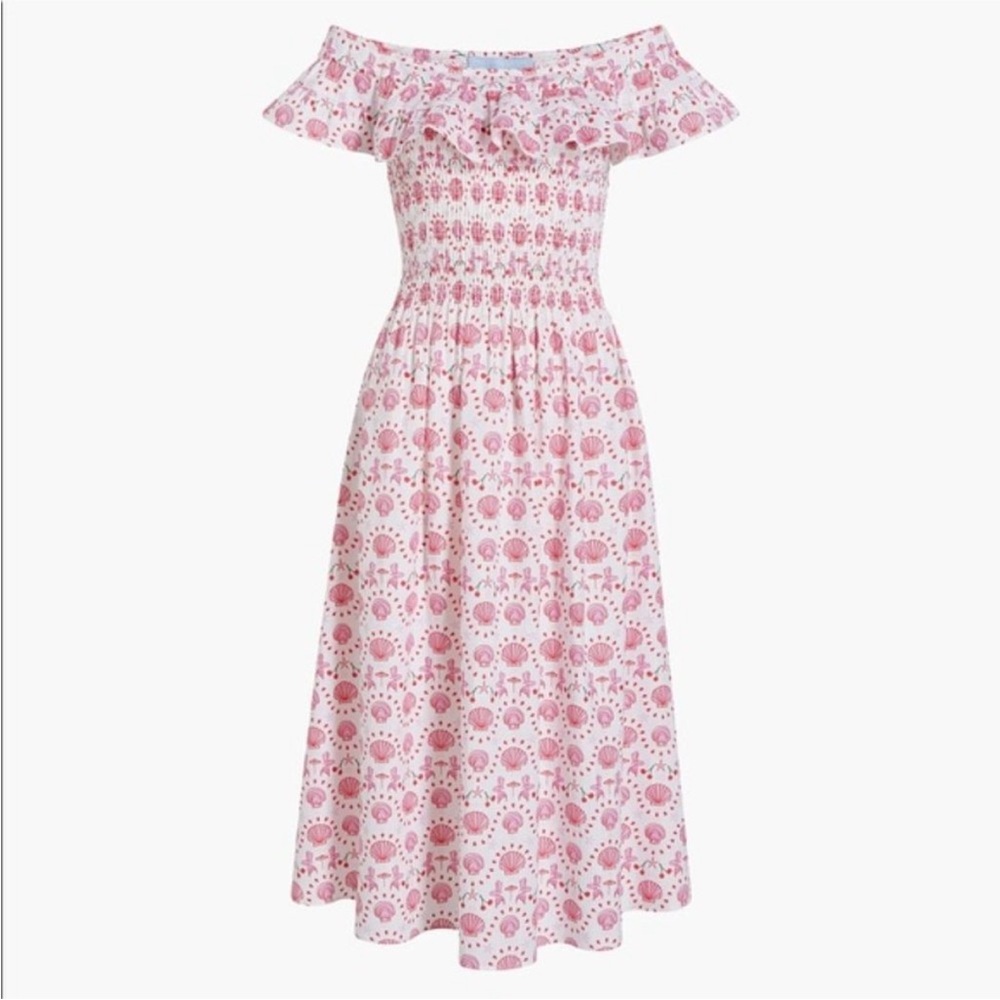 Hill House Home Akilah smocked linen dress in mermaid